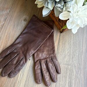 Soft brown leather gloves